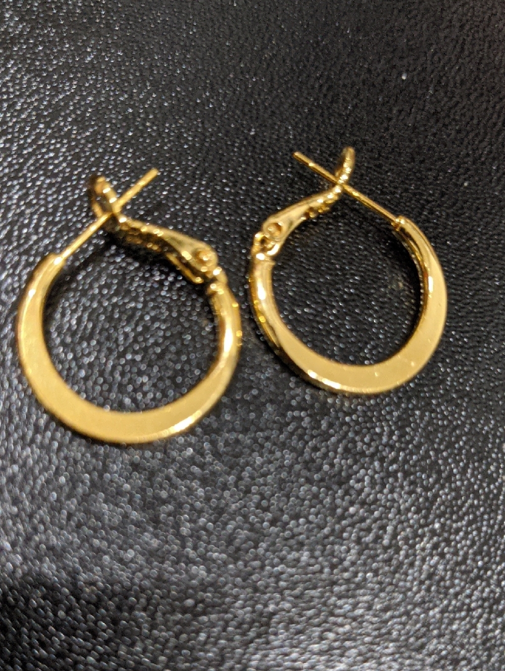 Sterling Silver Polished Gold Hoop Earrings for Women - Sleek Shiny Finish